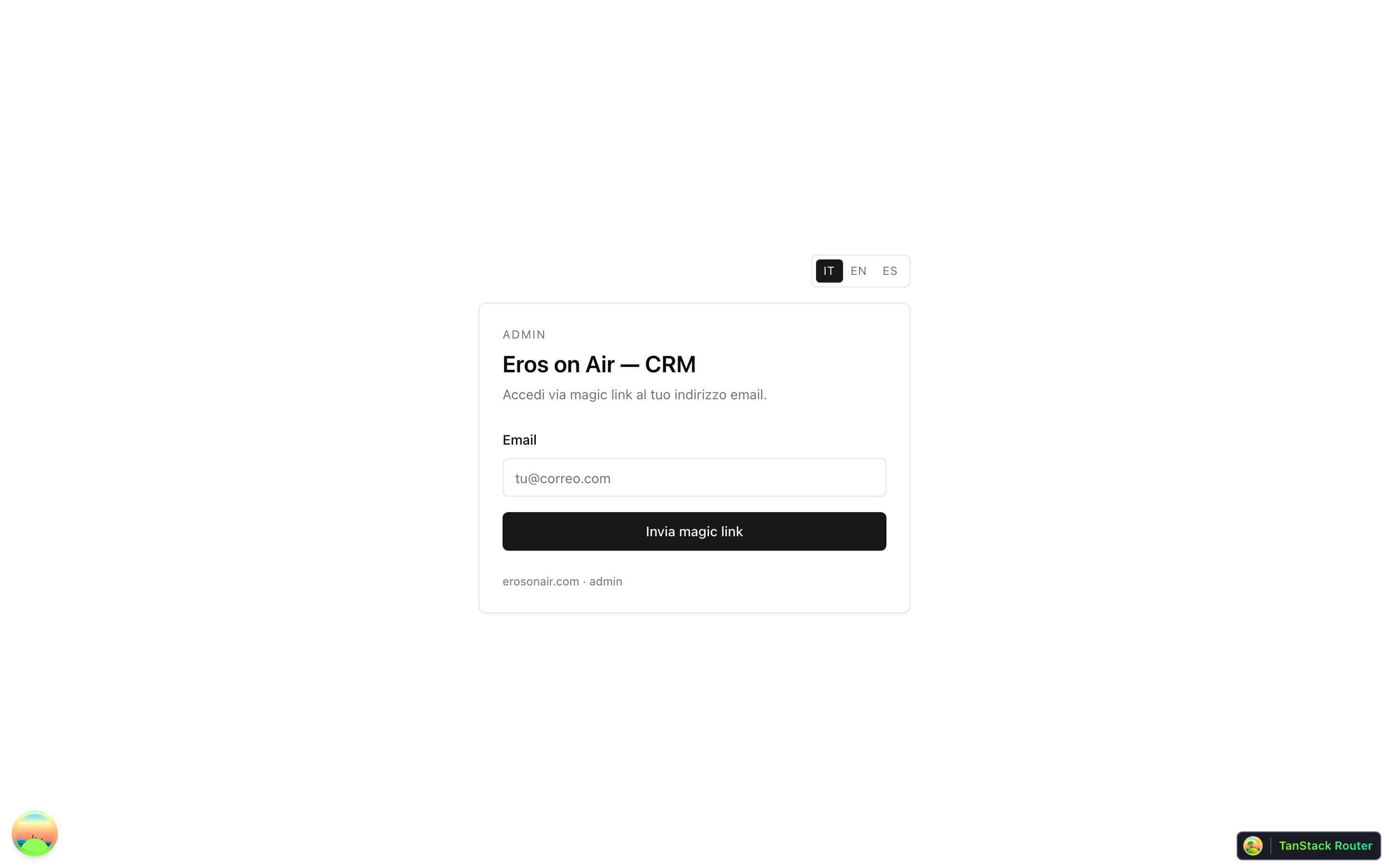 Login admin CRM