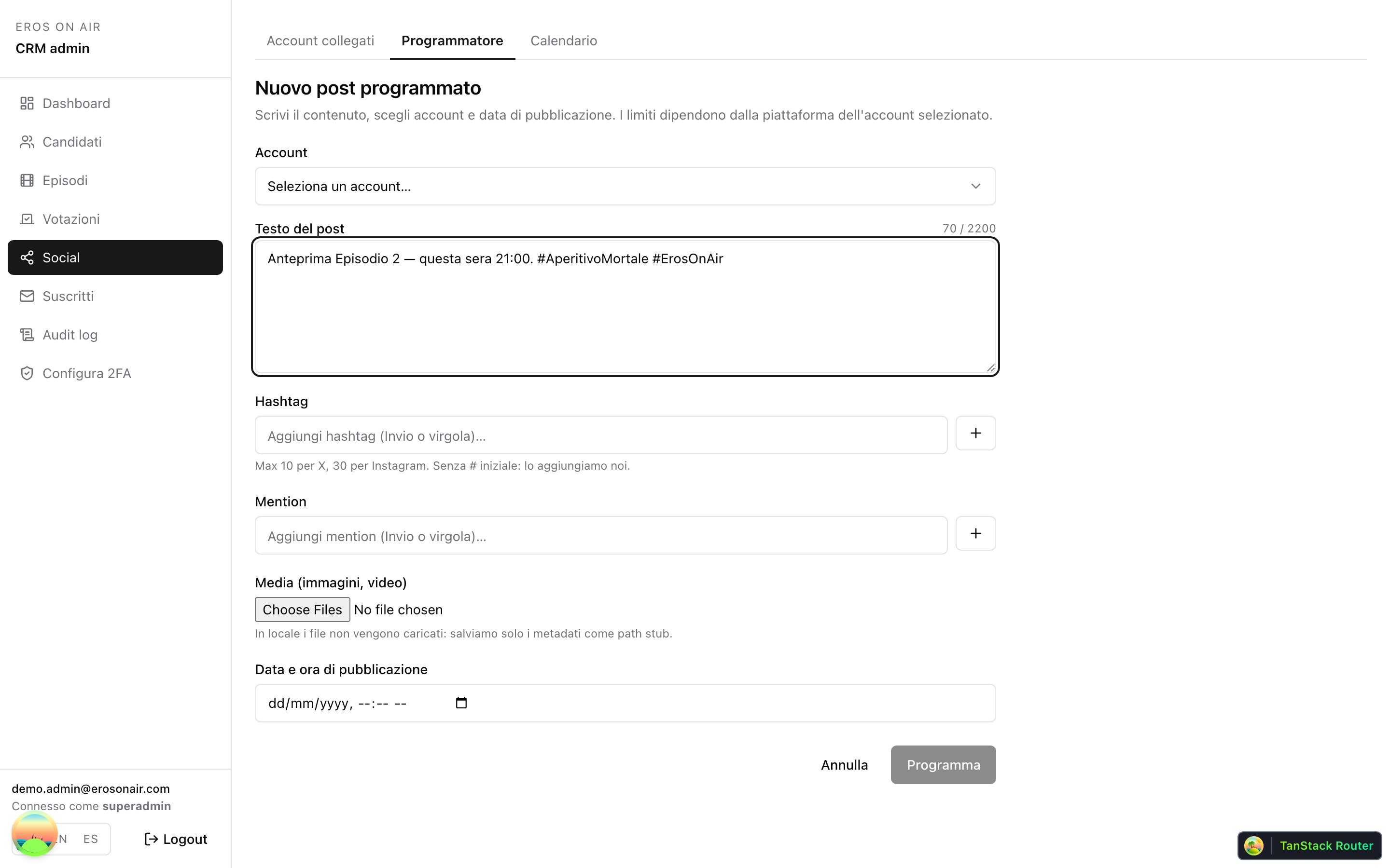 Composer di social media