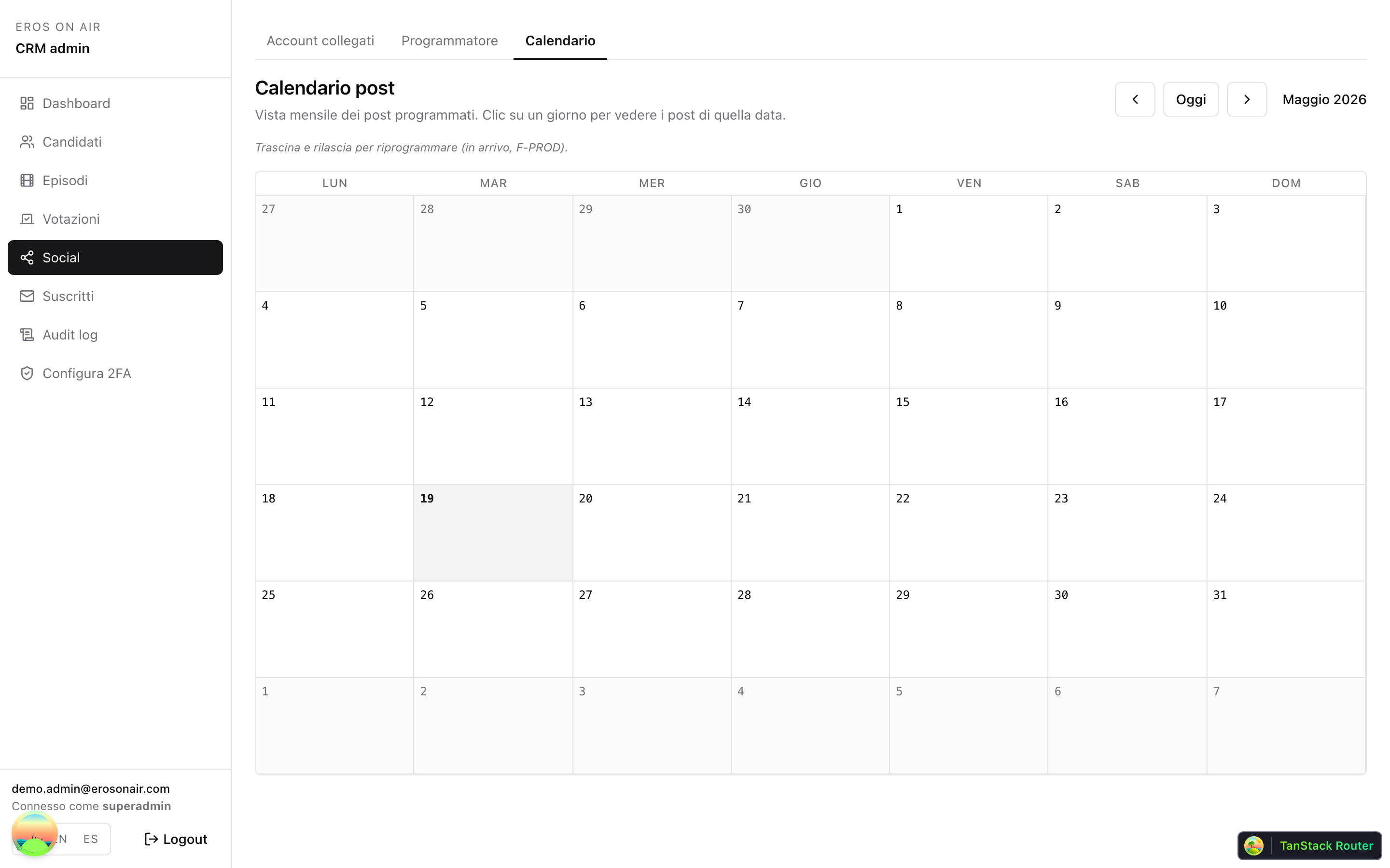 Calendario social