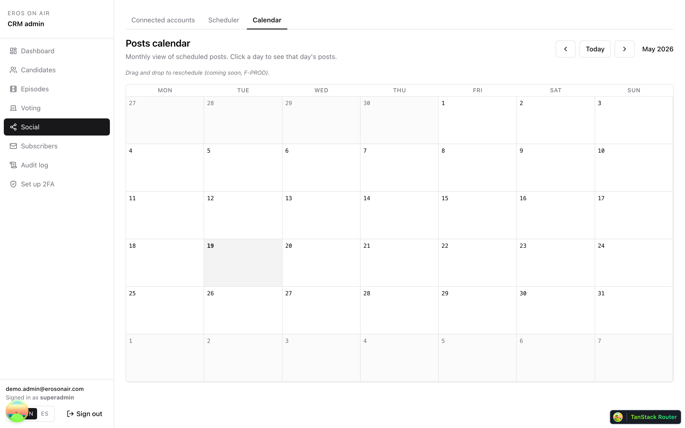 Social calendar